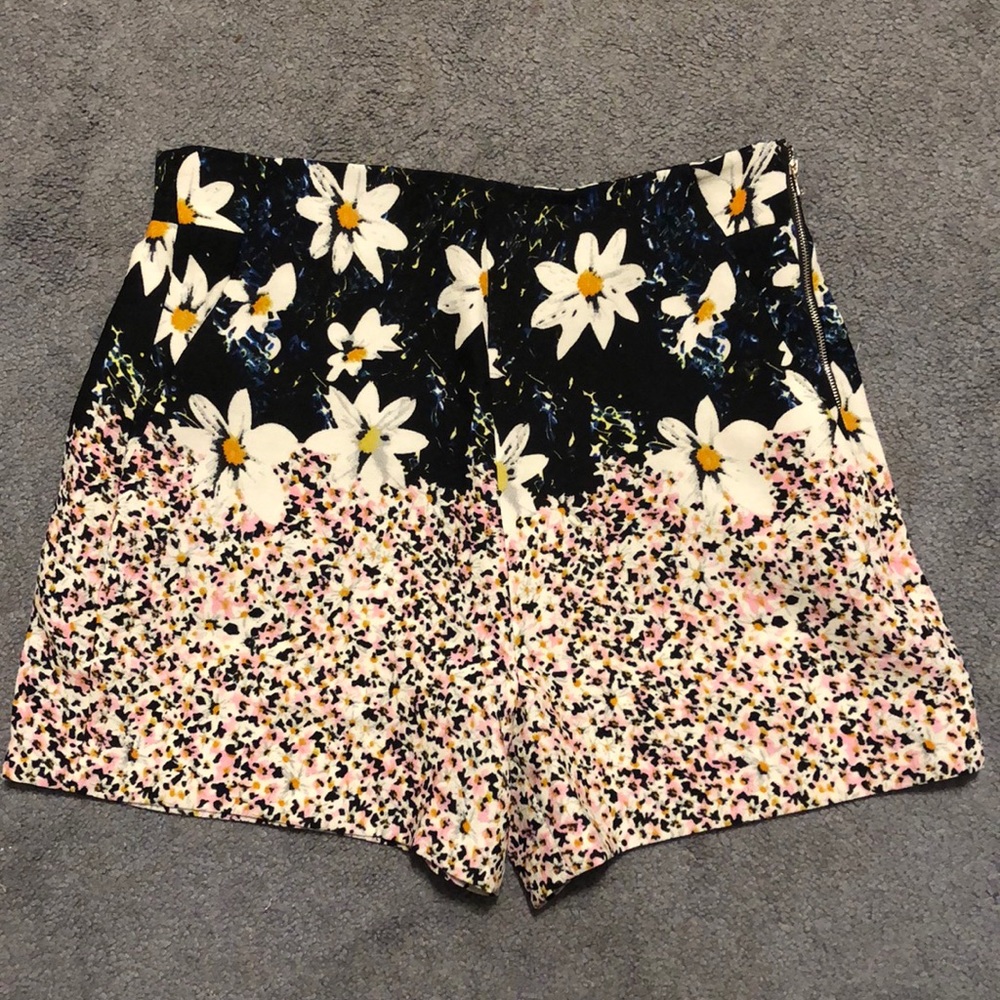 High waisted floral shorts